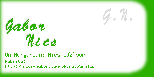 gabor nics business card